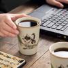 Ru Kiln Cute Cat Coke Cup Teacup Master Cup Ceramic Household High-End Personal Tea Cup Teacup