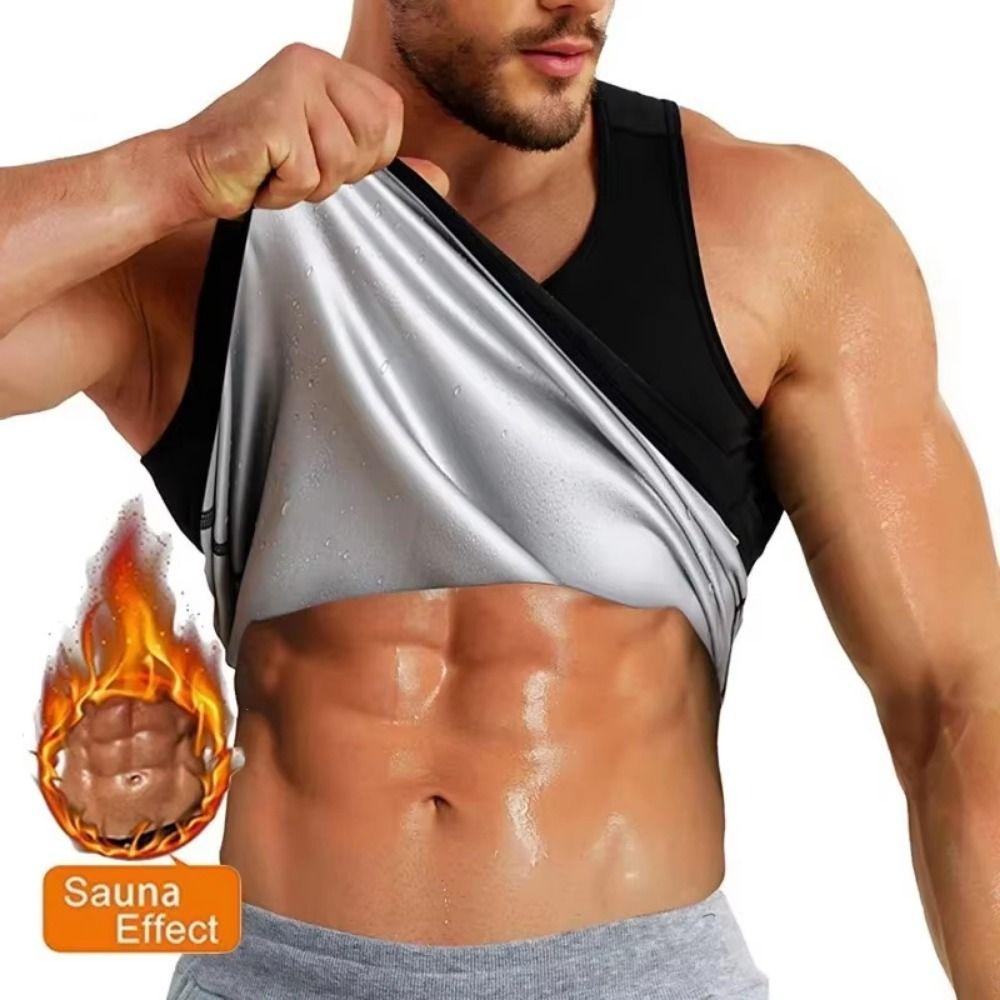 Sweat-resistant Men Shapewear Top Fat Burning Men's Sweat Vest Sauna Use