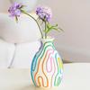 Colored Lines Flower Vase for Modern Home Decor, Cute Vase for Decor, Unique Small Vase for Centerpieces, Modern Vase for Unique