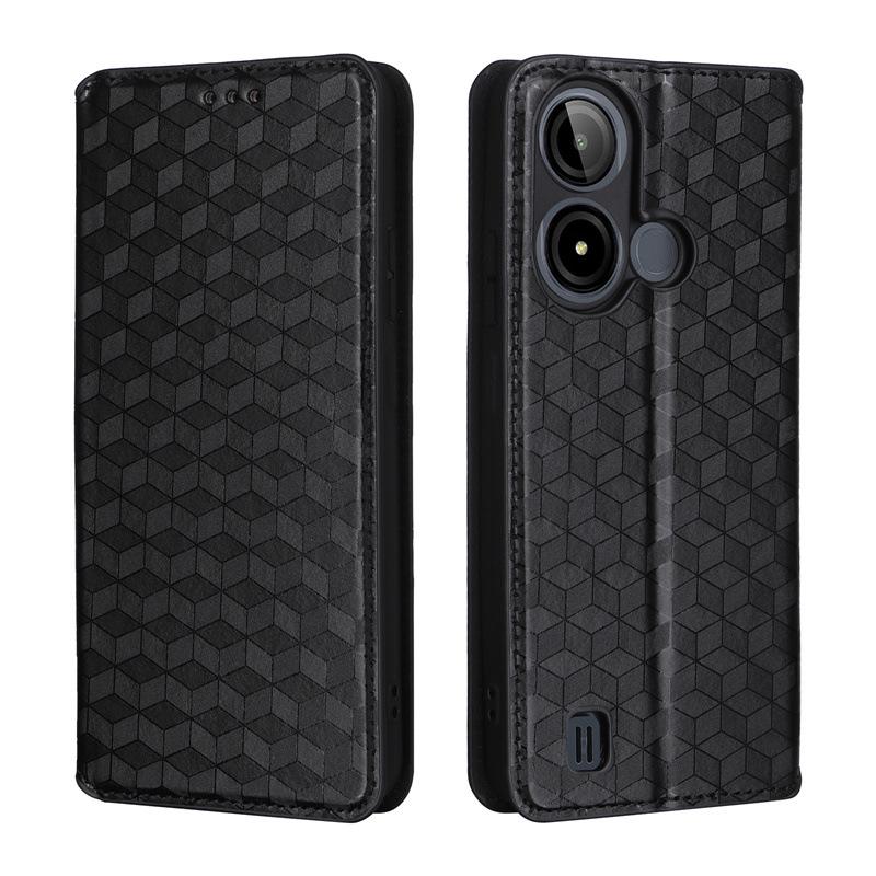 BLU C9 Leather Case: Multifunctional Protective Cover with Card Holder, Stand, and Magnetic Closure.