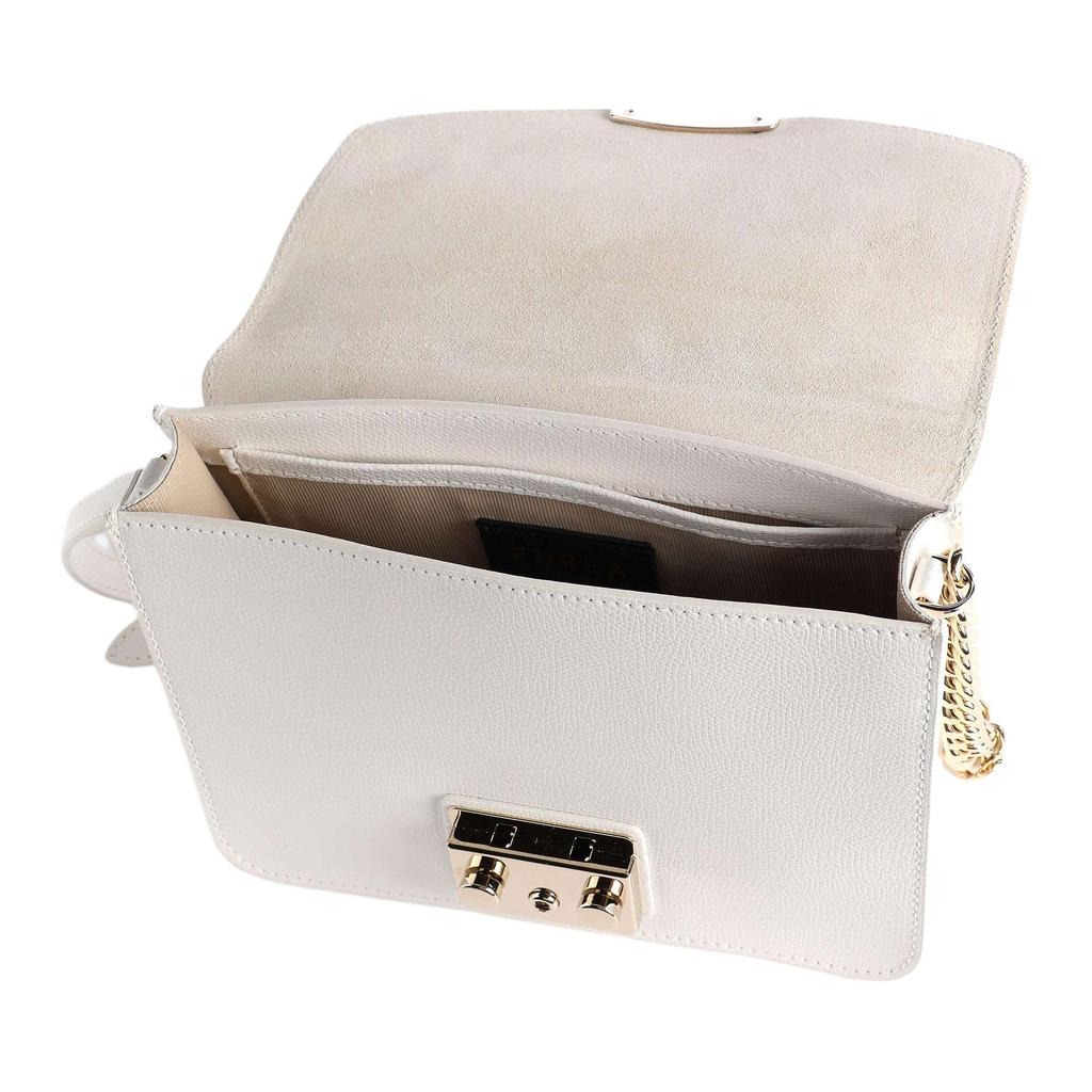 New Furla Metropolis Collection Calfskin Small Square Bag, Crossbody Bag, Shoulder Bag Small Women's Pure White WB00244-ARE000-01B00