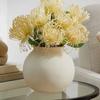 Matte Ceramic Round Vase Decorative Home Décor Soft Minimalist Design Indoor Floral Display 6.69 inch Elegant Centerpiece