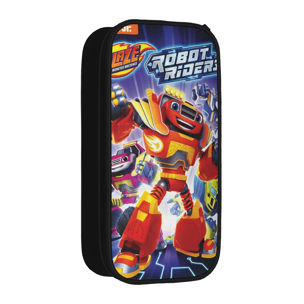 Large Pen Box Blaze and the Monster Machines Merch Double Layer Pencilcase Girl Makeup Bags Amazing Gift