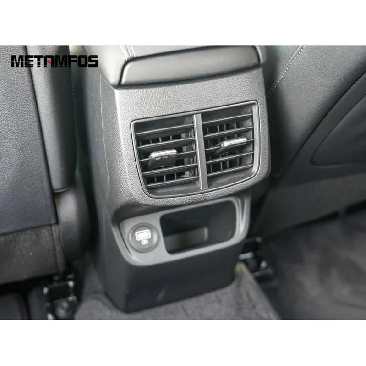 Accessories For Kia Seltos     Carbon Fiber Armrest Box Rear Air Conditioner Vent Outlet Cover Trim Car Styling