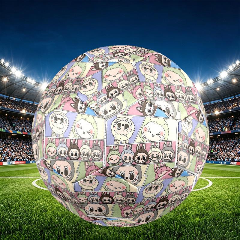 Labubu Print Size 5 Soccer Ball, PU Wear Resistant Football for Match Training and Daily Practice, Birthday Gift for Soccer Fans