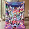 Sonic Printed Flannel Blanket Skin Friendly Warm Decorative Throw for Indoor Couch Bed Daily Use