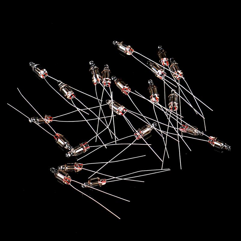 20 ks neonový indikátor světlo červené cedule 5 mm žhavení neonové lampy 5 x 13 mm žárovky 220 V