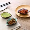 Ceramic Small Plates, Japanese Tableware, Vinegar Plates, Soy Sauce Plates, Seasoning Plates, Bone Plates, Vegetable Plates, Ice-cracked Glaze Leaves