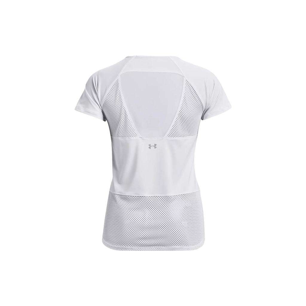 Under Armour Breathelux Solid Color Loose Fit Crew Neck T-Shirt Women Tops White 1370867-100