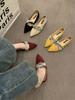 Flat-bottomed Pointed Mary Jane Grandma Shoes Women's Shoes 2025 New Autumn Gentle Wind Evening Shoes with Skirt Ladyshoes