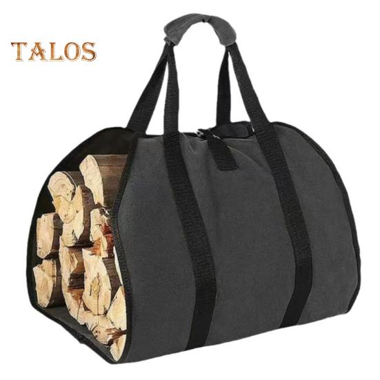 

Сумка-переноска для дров, большая вместимость, сумка для хранения бревен, водонепроницаемая сумка-тоут для хранения дров, для кемпинга, отдыха на природе, у камина чёрный