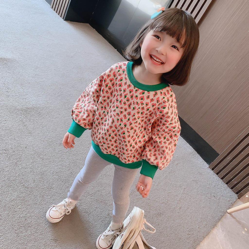 Girls Leopard Print Hoodie 2 Piece Set Spring Autumn Stylish Outfit