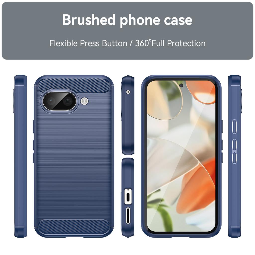 Pro Google Pixel 9a Pouzdro Textura karbonových vláken Broušený Odolný proti otiskům prstů Zadní kryt telefonu