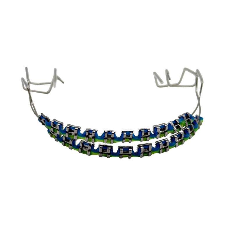 1Pair Fake Braces Colorful Brackets For Teeth Temporary Metal Wires Metal Bracket Orthodontic Ligature Ties Dental