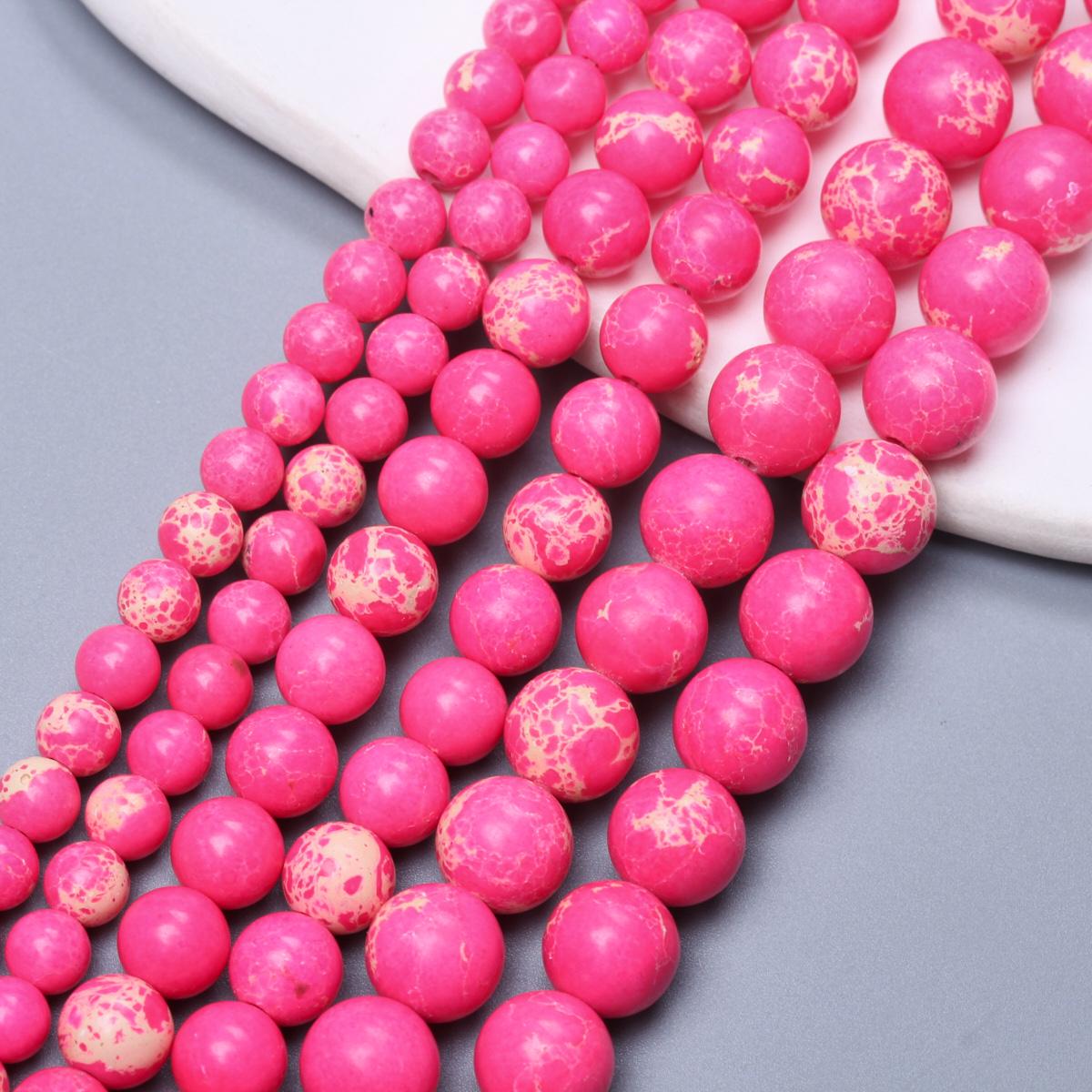 

20-90 шт. 4/6/8/10 мм морской осадок императорская яшма натуральный камень круглые свободные бусины для изготовления ювелирных изделий своими руками браслет ожерелье рукоделие 4mm/40pcs розы красного