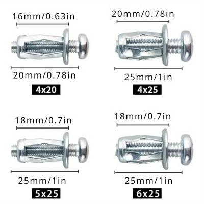 10ks okvětních matic expanzního šroubu, M4-20, M4-25, M5-25, M6-25 kovová matice ve tvaru okvětního lístku, matice se šrouby