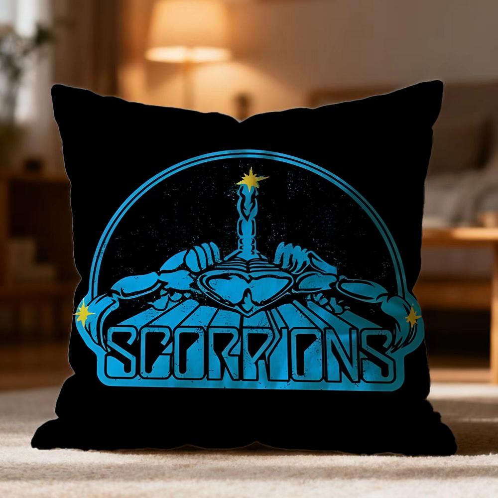 Popular S-Sscorpionses Cushion Cover Soft Washable Pillow Case Multi-Scene for Couch Bed Travel Office Use