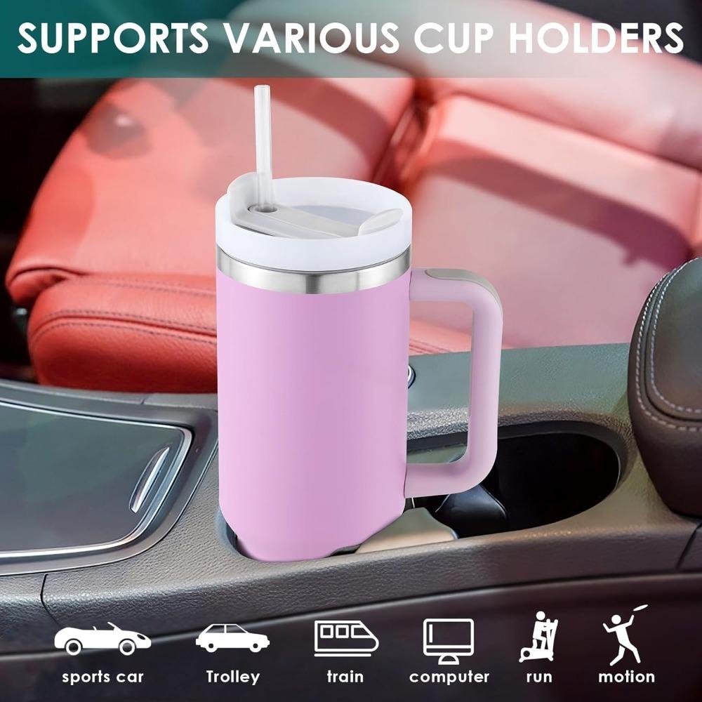 40 Oz Insulated Mug with Handle Straw and Lid. Stainless Steel Portable Drinking Mug, BPA free Keeps Water Hot or Cold Longer