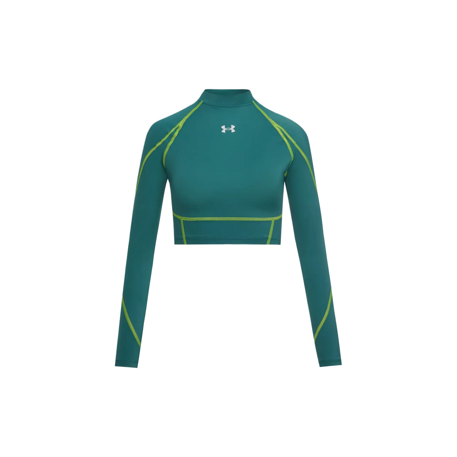 Under Armour Solid Color Mock Neck Long Sleeve Pullover Raglan T-Shirt Women tops 6014711-338 S