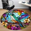 1pc Hummingbird Flowers Office Round Area Rug, Indoor Mat Suitable ForOffice, Under Office Chairs Bedroom Living Room Home Decor, Room Deco, D003