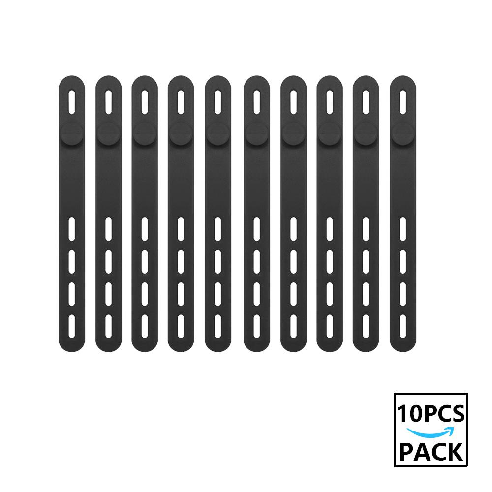 10-Piece Silicone Cable Organizer Set: Data Cable & Power Cord Storage Straps.