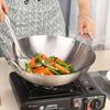 Stainless Steel Wok with Two Handles Multi Functional Wokes Pans  Rust and Scratch Resistant Wokes Pans Kitchens Accessories