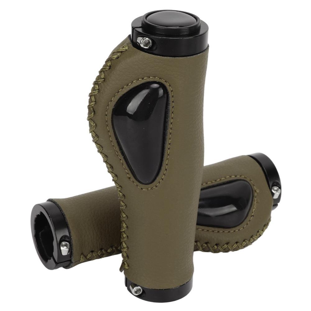 1 Pair Easy Installation Leather Bike Grips Leather Handlebar Cover Mountain Bike Riding