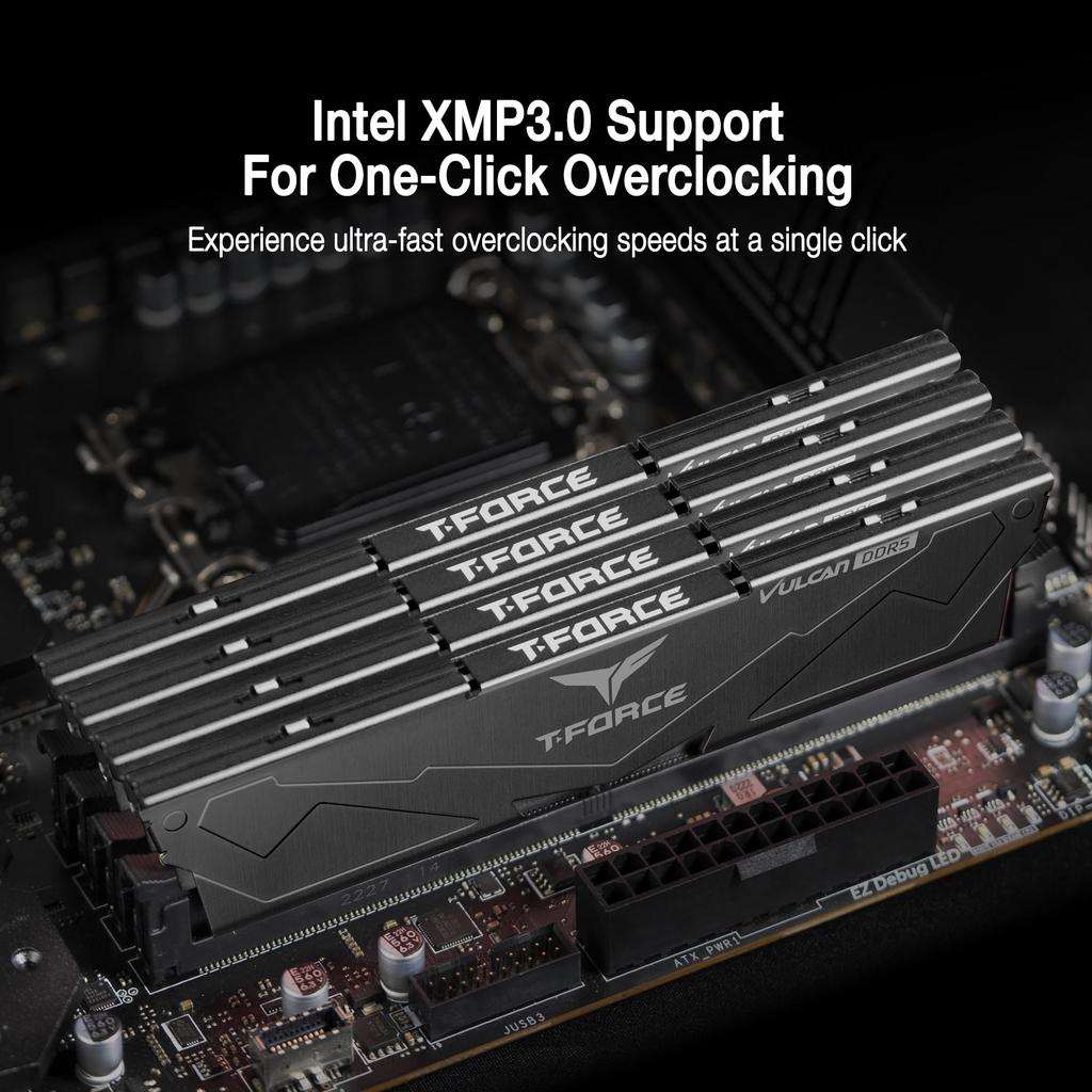 TEAMGROUP Vulcan DDR5 32GB 6000MHz CL38 Intel XMP AMD Expo Compatible Desktop Memory FLBD532G6000HC38JDC01 T-Force (2x16GB) (PC5-48000) 3.0 & Module,