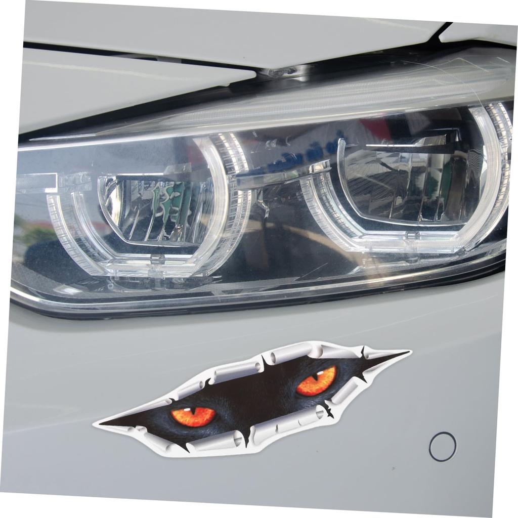 ABOOFAN 2pcs 3D Simulation 3D Car Stickers, Cat Eye Stickers, Tiger Car Stickers (Tiger)