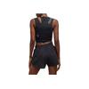 Y-3 Running Fitted Top Letter Print Round Neck Short Sleeveless Vest Women Tops Black IQ0425