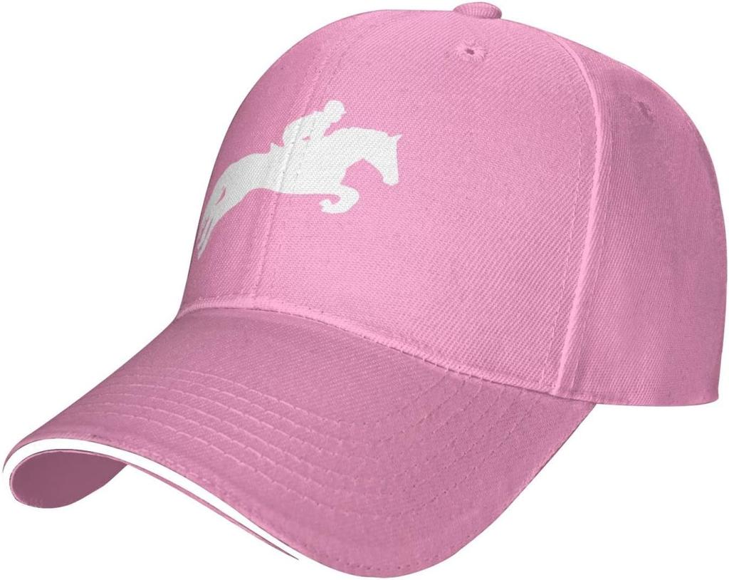 Equestrian Show Jumping Rider Horse Silhouette Baseball Cap Polyester Adult Outdoor Adjustable Sport Cap