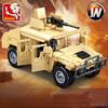 265PCS 0837 Military Series H1 Vehicle Tank Building Blocks Children Diy Figures Education Toy Boy Gifts