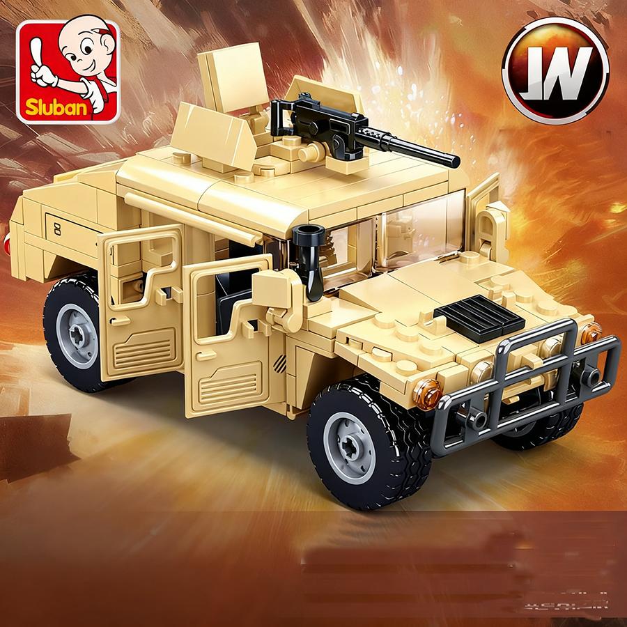 265PCS 0837 Military Series H1 Vehicle Tank Building Blocks Children Diy Figures Education Toy Boy Gifts