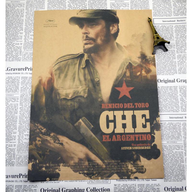 Che Guevara Red Revolution Retro Poster - Inspirational Kraft Paper Canvas for Bar Cafe Decor