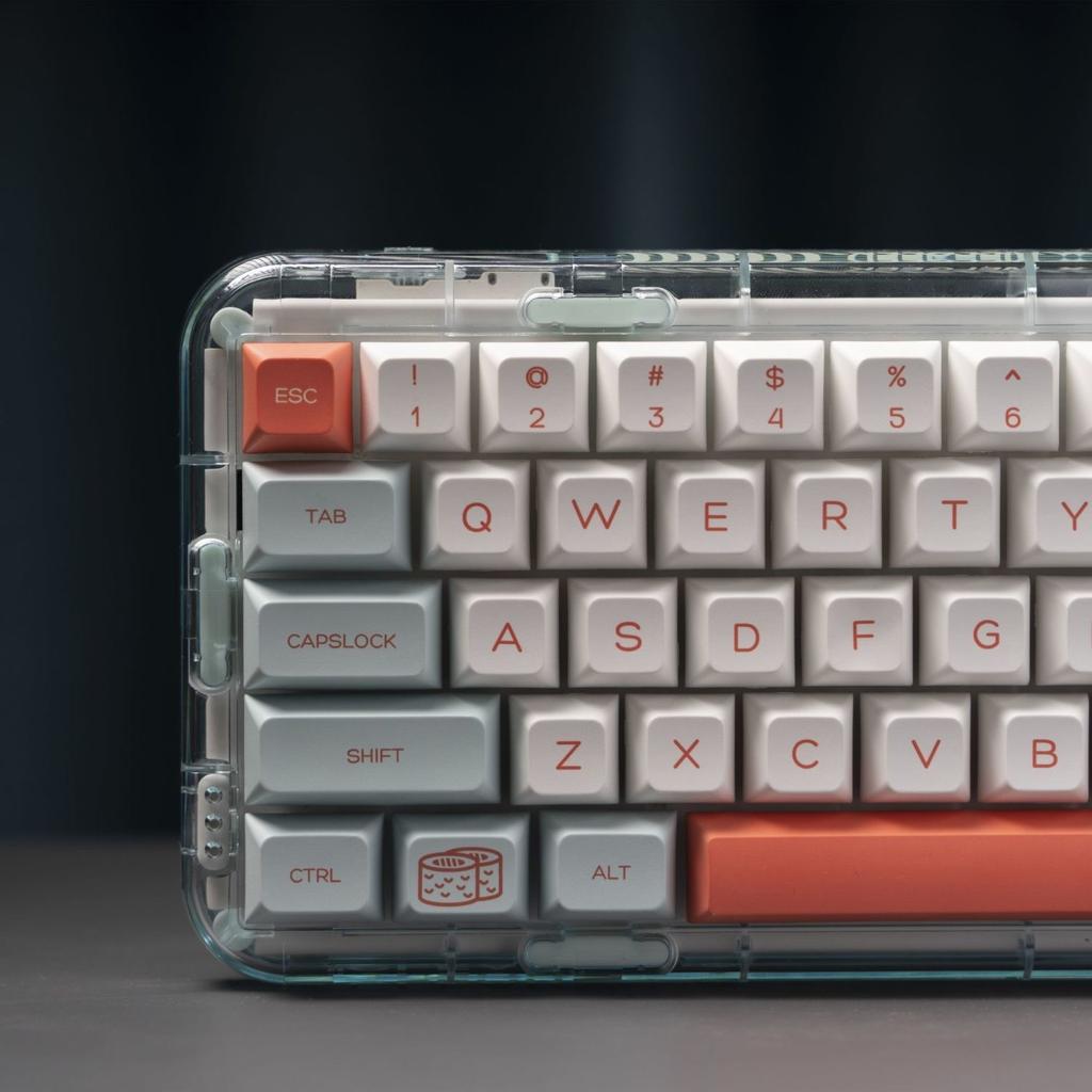 Custom Minimalist HSA Profile PBT Keycaps 132 Keys, Dye-Sublimation, Cherry MX Compatible, for AJAZZ AULA Mechanical Keyboard