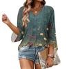 Womens Short Sleeve Blouses V Neck Floral Print Casual Loose Fit Women's Short Sleeve Tops Lightweight Womens Short Sleeve Shirts