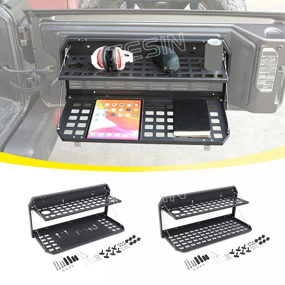 TESIN Car Tailgate Table Rear Door Foldable Shelf Cargo Luggage Storage Rack for Jeep Wrangler JK JL 2007-2022 2023 Accessories