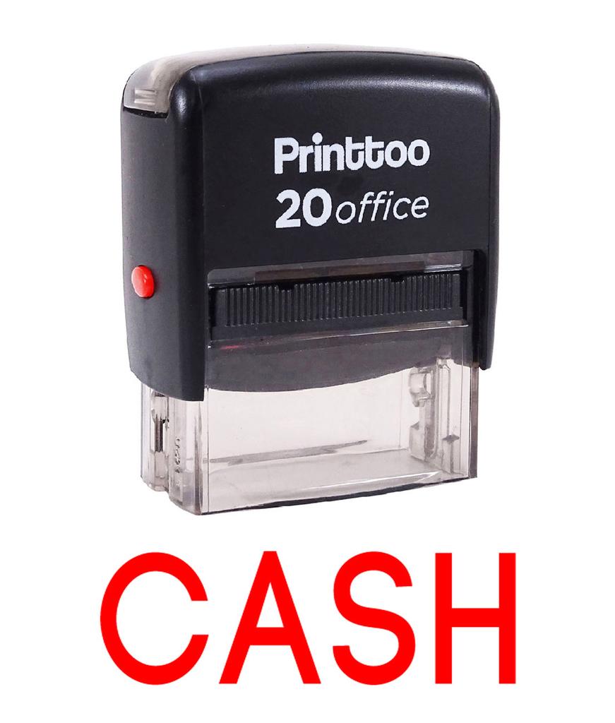 Printtoo Self Inking Rubber Stamp Office Stationary CASH Custom Stamp-Black
