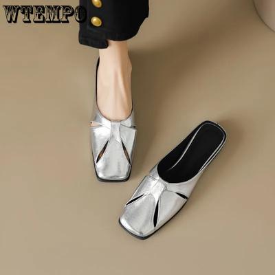 Spring Summer Close Toe Low Thick Heel Slip-ons Women Large Size Lightweight Versatile Casual Soft Shoes