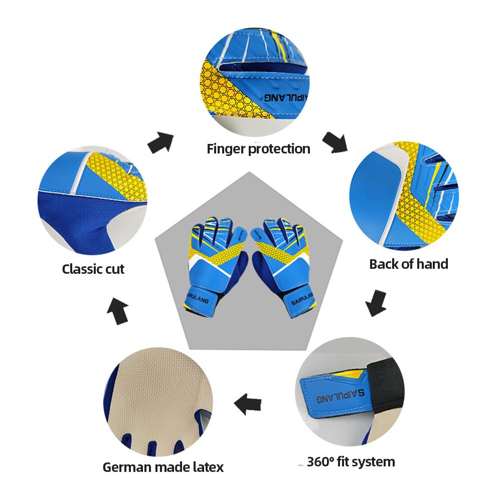 Gants de Protection des Mains de Gardien de But pour Enfants Anti-Collision PU Gants d'Entraînement de Football Antidérapants Résistants à l'Usure Accessoires de Sport