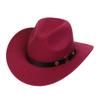 Western Cowboy Top Hat Spring And Autumn New Jazz Hat Big Brim Pentagram Belt Accessories Felt Hat Men And Women