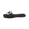 Xiaoxiangfeng wears flat-bottomed slippers for women's summer new rhinestone square buckle Internet celebrity one-word cool slippers ins tide
