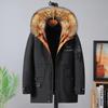 Plus Size   Men's Winter Padded Down Jacket Fur Collar Coat  Thicken Warm Long Hooded Parkas Jackets Outerwear