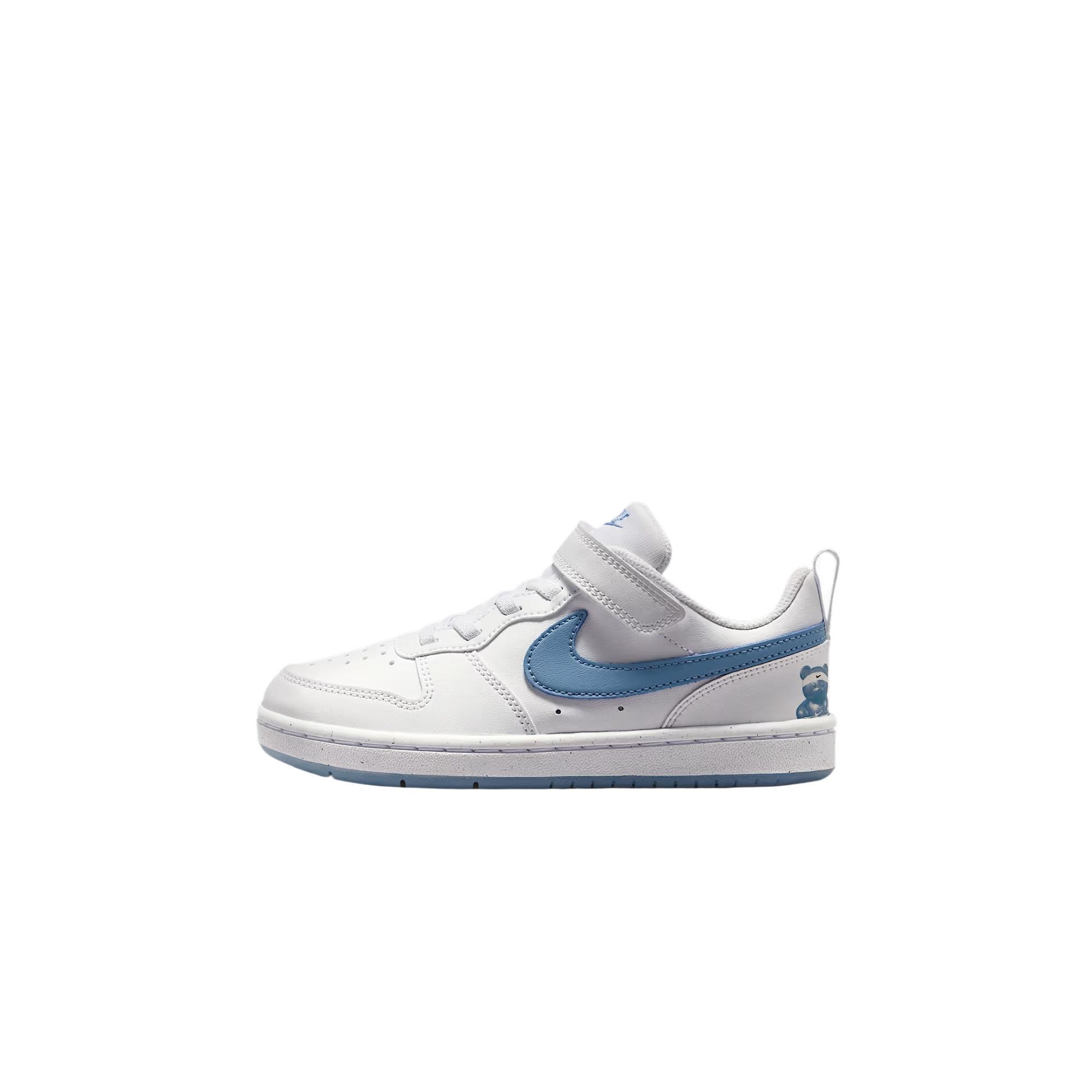 (PS) Nike Court Borough Low  White Work Blue  Kids  IR3999-100 EU 28