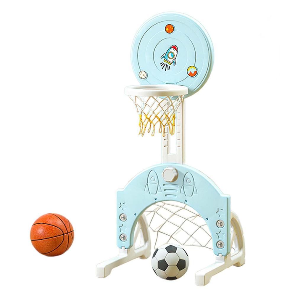 Adjustable Kids Basketball Hoop And Soccer Set for Active Play Indoors