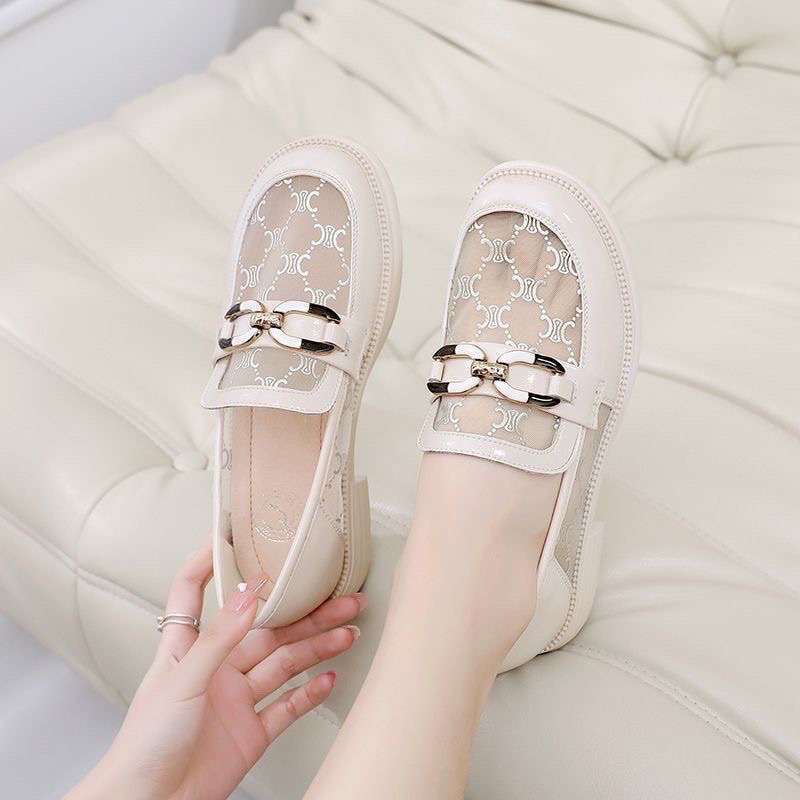 Mesh Mesh Loafers Women's Summer New Flat-soled Single Shoes Soft-soled Breathable Versatile Small Leather Shoes Women