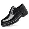 Autumn Winter Lace Platform Shoes for Men Solid Color Fashion Casual Dress Shoes Male High Quality Cow Leather Loafers Man