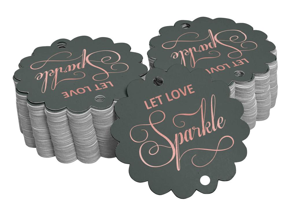 Inkdotpot 100 Pack Let Love Sparkle Wedding Favor Paper Tags Craft Real Gold Foil Hang