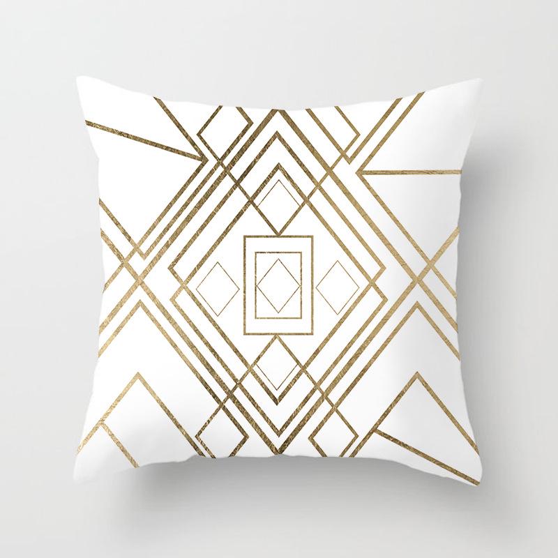 Ins Nordic Style Home Soft Decoration Gold Sofa Pillowcase Digital Printing Office Cushion Cover Pillowcase