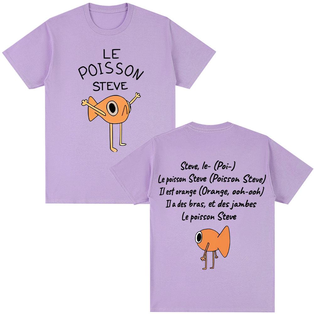 

Le Poisson Steve Funny Golden Fish Meme Tshirt Unisex Women Fashion Harajuku Humor Short Sleeve Oversized Cotton Casual T Shirts 2XL
